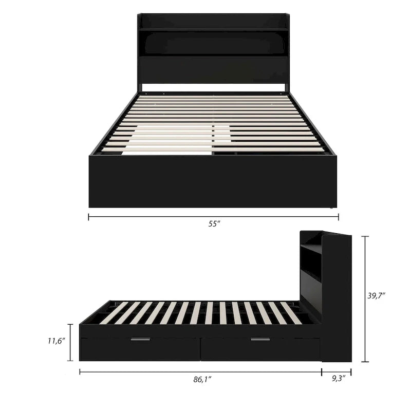 Hunter Platform Bed with Headboard