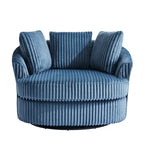 DREAMSIDEA Recessed Arm Slipcovered Swivel Barrel Chair