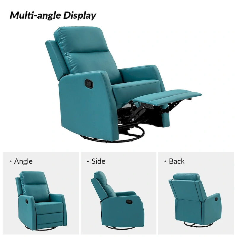 Esteban Swivel Recliner with Tufted Back Set of 2 by HULALA HOME