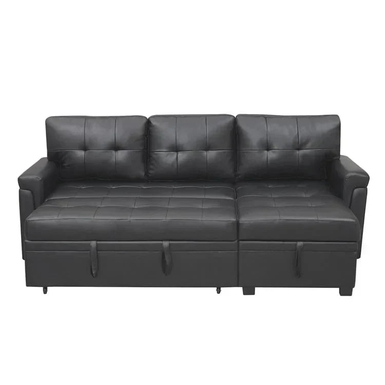 Convertible Reversible Sectional Sofa with Pull-Out Sleeper Bed, Hidden Storage Chaise, and Durable Legs