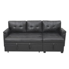 Convertible Reversible Sectional Sofa with Pull-Out Sleeper Bed, Hidden Storage Chaise, and Durable Legs