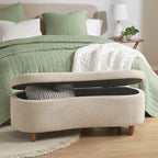 INK+IVY Bailey Taupe Boucle Flip Top Storage Bench