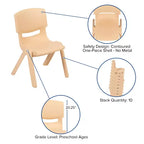 Emma and Oliver 35W x 65L Half-Moon Plastic Height Adjustable Activity Table Set with 4 Chairs