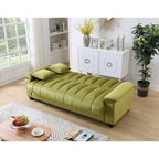 Fabric Upholstered Channel Back Living Room Convertible Sofabed