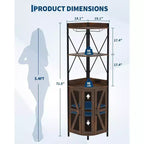 Garvee 5-Tier Corner Bar Cabinet, 71.5 Tall Liquor Cabinet with LED Lights for Home