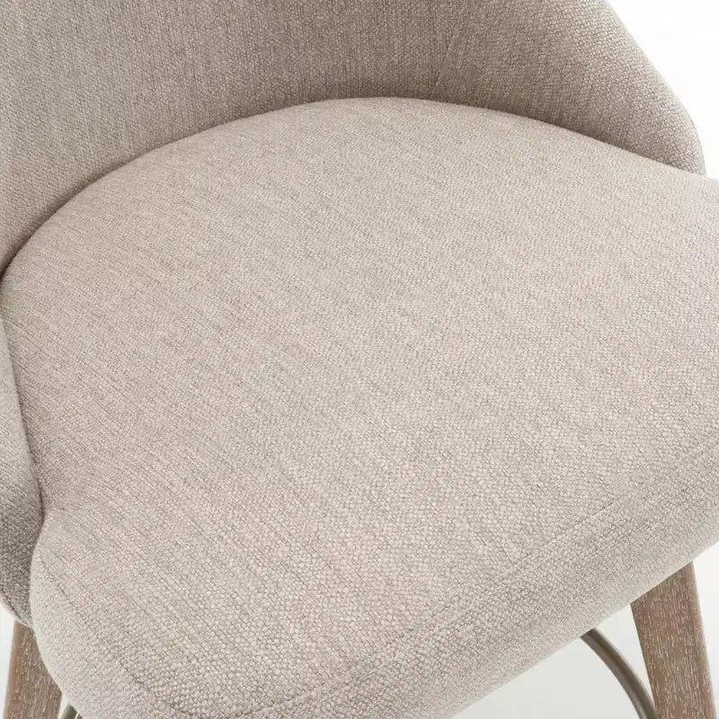 Bekrvio 26 Counter Height Swivel Bar Stools Set of 4 Backs and Wood Legs,Linen Fabric/PU Leather Upholstered Barstools for Kitchen Island