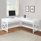 Alaska Modern Farmhouse L-Shaped Desk with Drawer