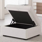 Belffin Chenille Ottoman Module - Modular Storage Footrest with Skin-Friendly Fabric & Quick-Install Design