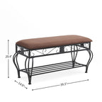 Industrial Multipurpose Entryway Upholstered Shoe Rack Bench