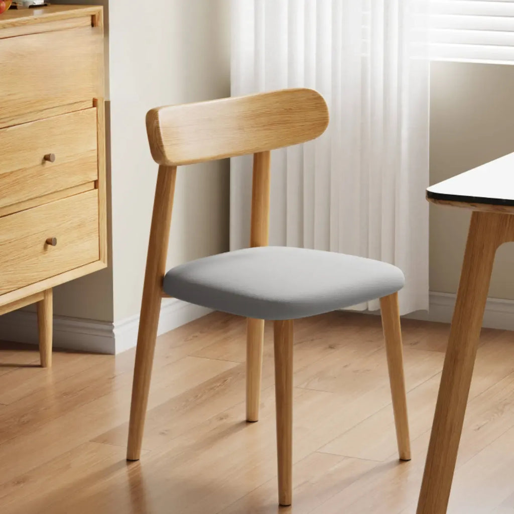 Modern Armless Leather Dining Chair with Low Back