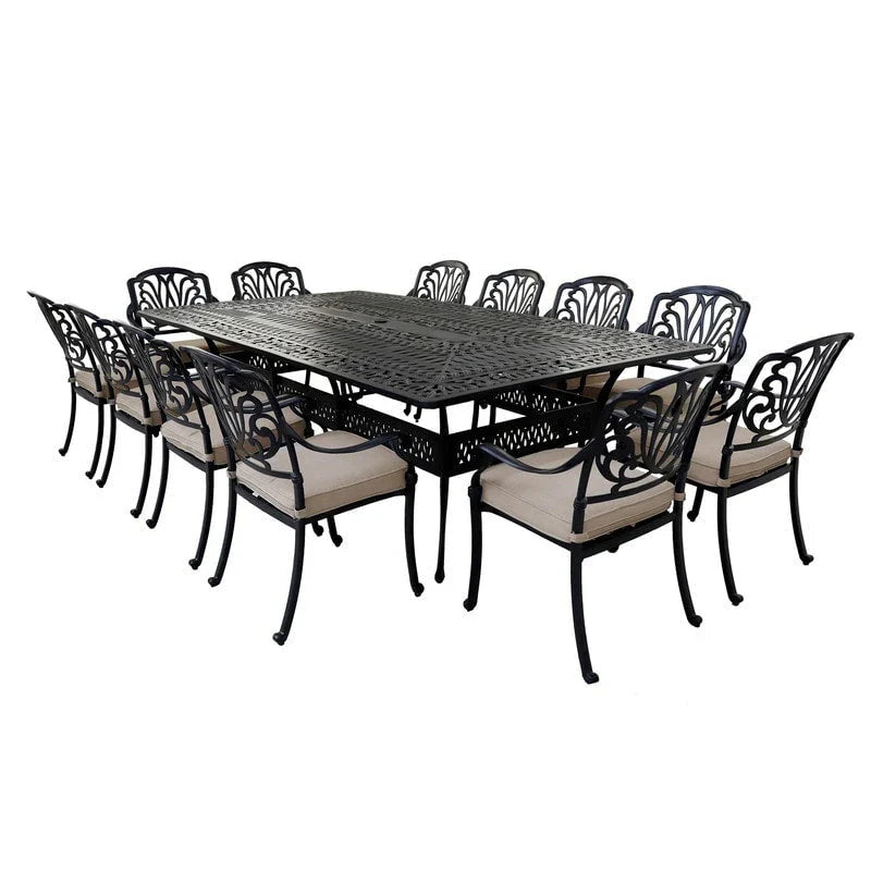 Manasquan 13-piece Gunmetal Aluminum Dining Set by Havenside Home
