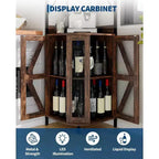 Garvee 5-Tier Corner Bar Cabinet, 71.5 Tall Liquor Cabinet with LED Lights for Home