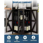 Garvee 5-Tier Corner Bar Cabinet, 71.5 Tall Liquor Cabinet with LED Lights for Home