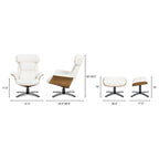 Jovan 31.5 Genuine Leather Recliner Lounge Chair with Ottoman
