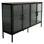 Metal Tempered Glass Cabinet with Adjustable Shelf