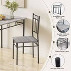 Dyonery Rectangular Dining Table Set for 4,5-Piece Kitchen Table and 4 Chairs,Dining Room Table Set,Space-Saving Kitchen Table Set for Small Space