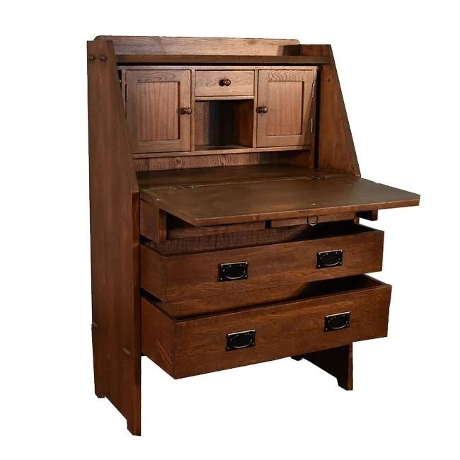 Arts And Crafts Mission Solid Oak Secretary Desk