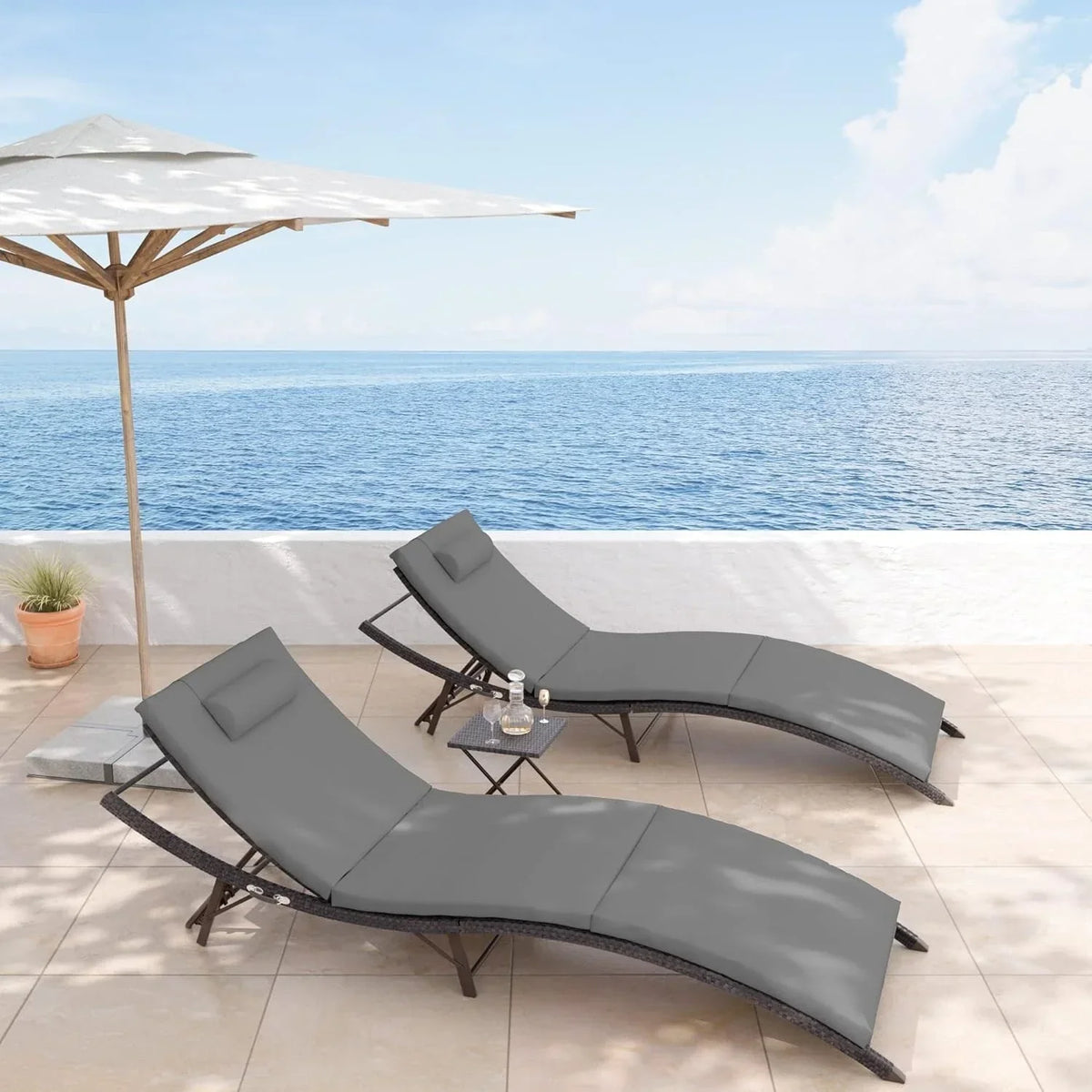 Kullavik 3-PiecesOutdoor Chaise Lounge Set