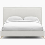 Lottie Cream Boucle Upholstered Queen Platform Bed Frame