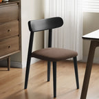 Modern Armless Leather Dining Chair with Low Back