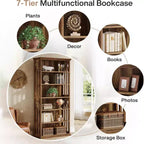 6-Tier Wood Bookshelf, 75-Inch Tall Bookcase, Large Freestanding Display Shelves