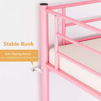 Karl Home Twin Over Twin Steel Bunk Bed Frame Ladder Bedroom Dorm Room for Kids Adult Children