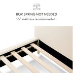 Lottie Cream Boucle Upholstered Queen Platform Bed Frame
