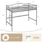 Loft Bed Twin Size with Removable Ladder & Full Safety Guardrail, Twin Loft Bed Heavy-Duty Metal Frame 400 Lbs Weight Capacity, Space Saving