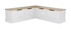 Backless Corner Nook Dining Bench - Natural and White