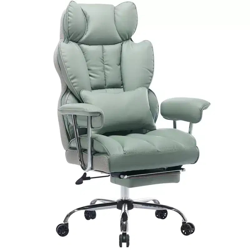 Efomao Ergonomic Desk Office Chair 400LBS, Big and Tall PU Leather Computer Chair, Executive Desk Chair with Footrest and Lumbar Support