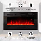 AMERLIFE Modern Highgloss Fireplace Entertainment Center Set