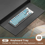 L Shaped Computer Desk Gaming Desk Keyboard Tray Power Outlets & LED