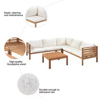Polibi Acacia Corner Outdoor Sofa Set with Matching Coffee Table