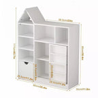 Kids Storage Organizer, Toy and Book Organizer with 8 Cubbies & Pull-Out Drawers - Ideal for Playrooms, Bedrooms