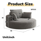 Corduroy Chenille Foam Single Swivel Chair