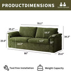 Dyonery 86 Cloud Loveseat Sofa, Deep Seat & Wide Armrest Pillows, Sturdy Frame, Breathable Ergonomic Design