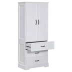 Bathroom Storage Cabinet, Freestanding Cabinet with Adjustable Shelf, 2 Drawers and 2 Doors for Bathroom, Home Office, Kitchen, Living Room, Bedroom
