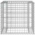 Garden Bench With Gabion Basket Natural wood and silver