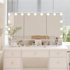 Luxurious LED Makeup Vanity with 9 Drawers Elegant Makeup Station