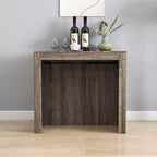 CLIHOME Modern Multifunctional Extendable Dining Table with Outlet, Space Saving Expanding Table with Storage