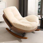 Scandinavian Upholstered Rocking Chair with Optional Ottoman