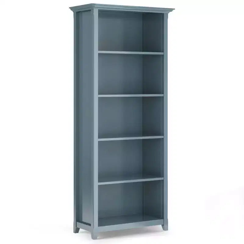 70 Five-Shelf Solid Wood Bookcase - Lacquered Pine, 4 Adjustable Shelves