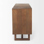 Grier Light Brown Solid Wood with Cane 4 Door Sideboard - 72.0L x 18.0W x 31.0H