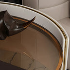 Luxury Glass Top Nightstand with Drawer Storage and Open Cubby