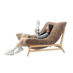 Bean Bag Accent Chair Large Plush Bean Bag Lounger with Solid Wood Frame Comfy Lounge Chair with Down Filling