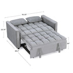 Classic 55 Width Pull Out Tufted Convertible Loveseat Sleeper Sofa Bed - 55W x 68L x 20H