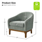 Augus Modern Boucle Accent Barrel Chair with Solid Wood Legs by HULALA HOME