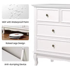 7 Drawer Dresser with Solid Wood Legs