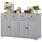 HOMCOM Sideboard Buffet Cabinet with Storage, Modern Kitchen Cabinet with 4 Doors, 2 Drawers and 2 Adjustable Shelves, Coffee Bar Cabinet