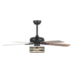 52 Farmhouse Driftwood 5-Blade Black Caged Ceiling Fan with Remote